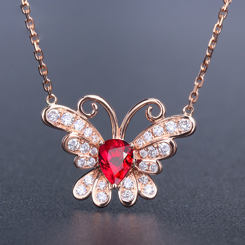 Butterfly Red Stone Pendant