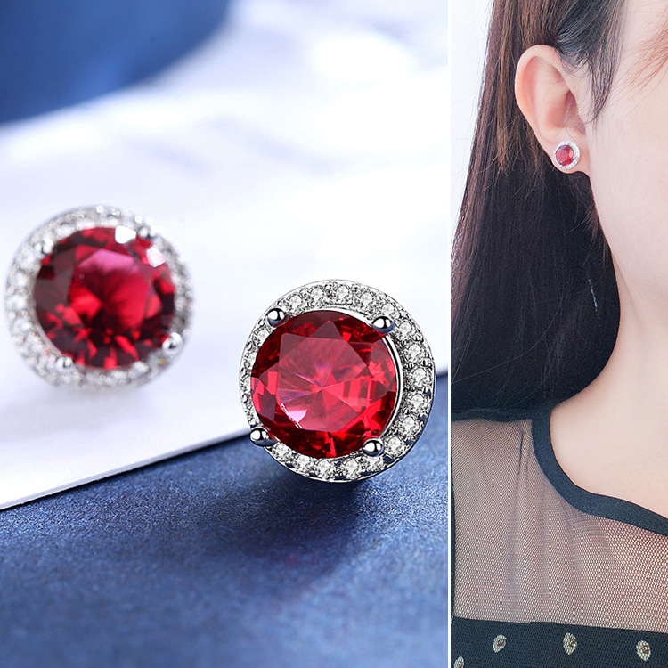 Round Halo Stud Earrings