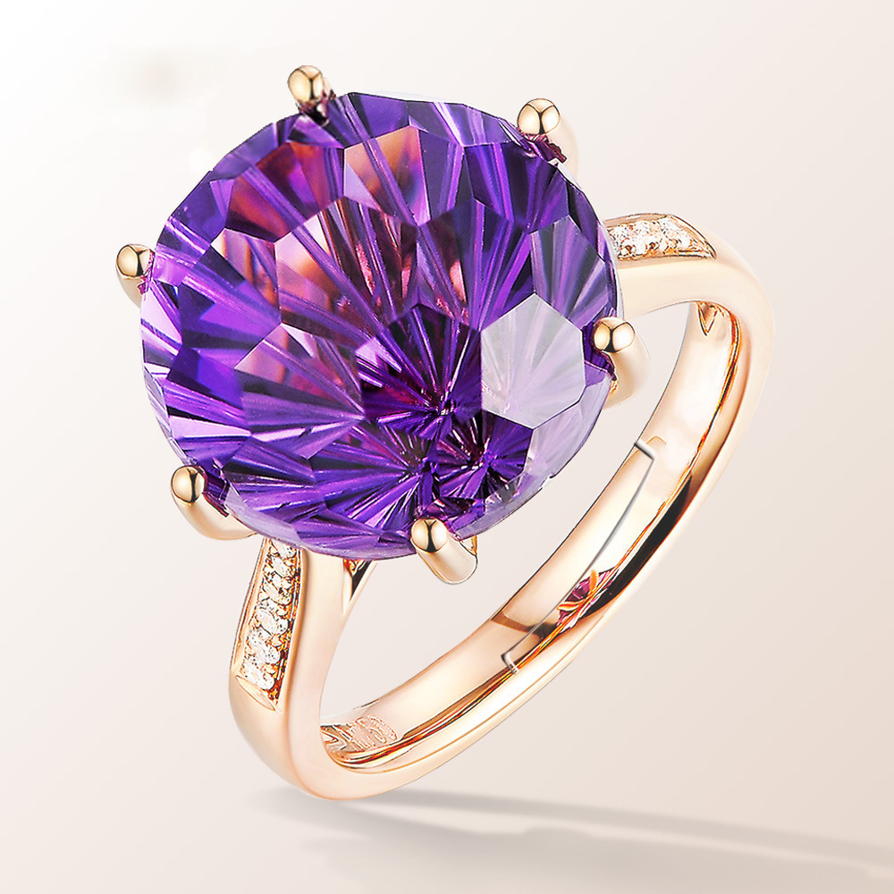 Purple Six-Prong Statement Ring