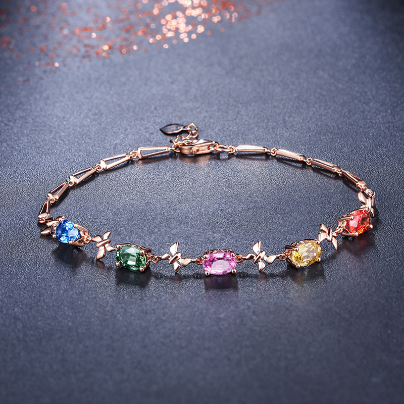 Multicolour Butterfly-Link Bracelet